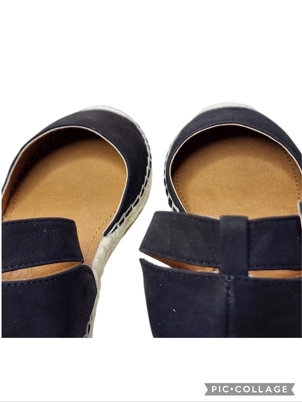 14TH & UNION Denni-Lea espadrille black leather flats buckle ankle straps